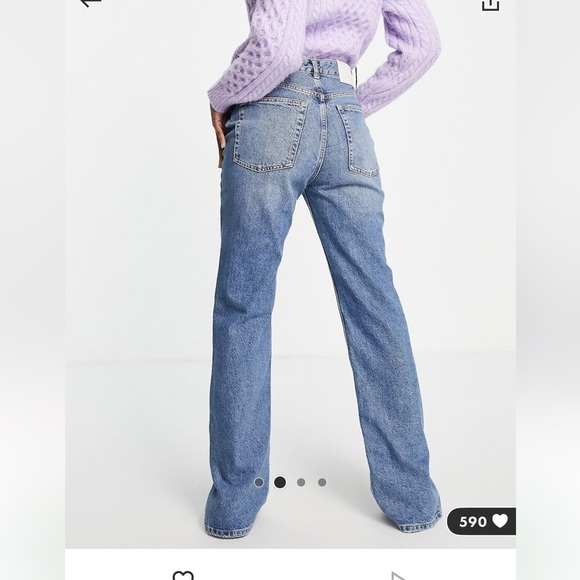 Pull&Bear Tall 90s straight leg jean with split hem - Picture 3 of 8